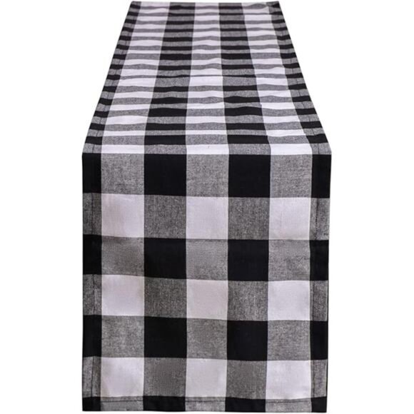 Buffalo Check Plaid Table Runner, Cotton Polyester Blend Classic Family Dinner - Picture 8 of 8